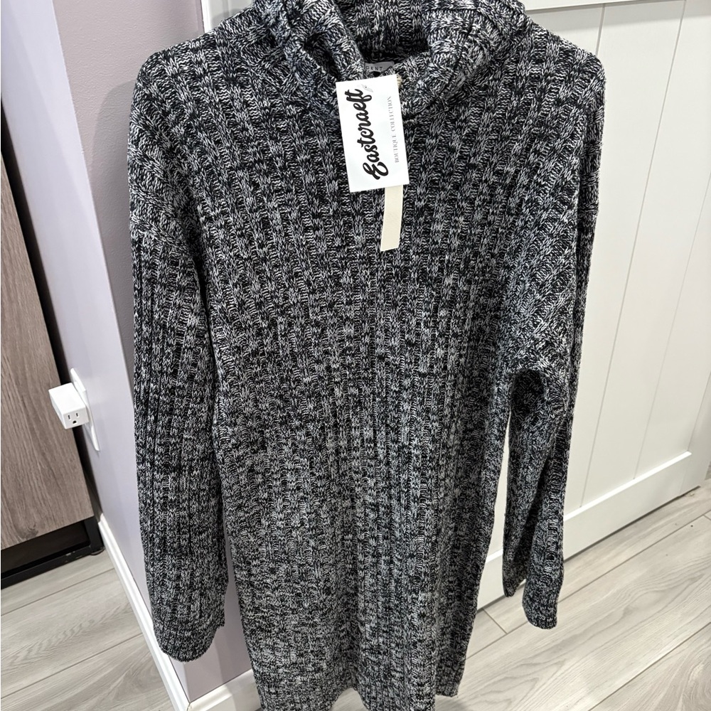 Crescent Charcoal Cowl Neck Sweater